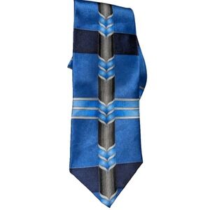 George Martin Collection Men's necktie Blue Black Gold Polyester Classic